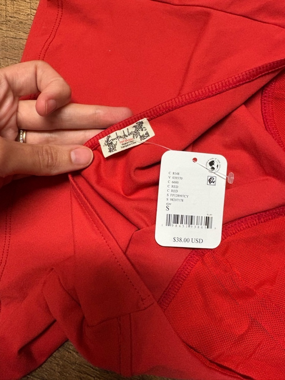 Free People Intimately Still Here Halter Crop Top In Red Size Small - Picture 4 of 5
